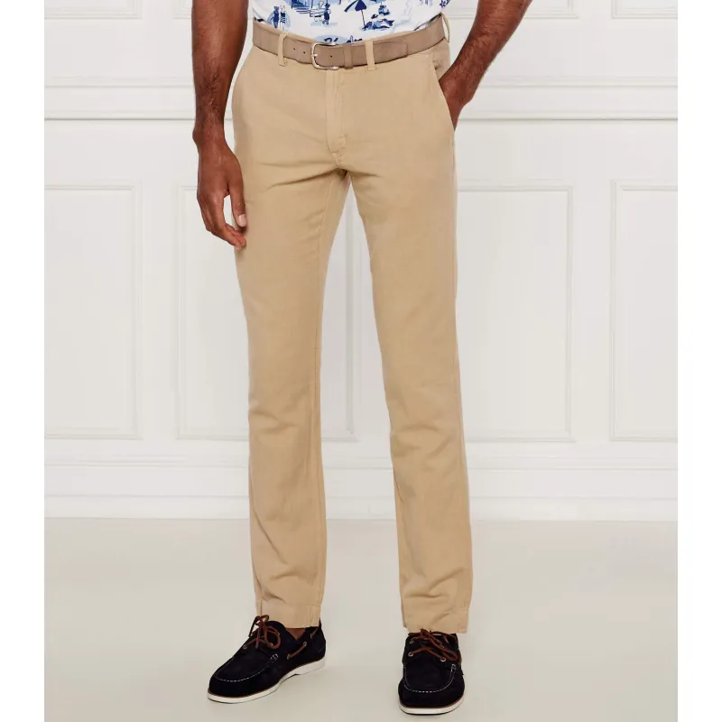 POLO RALPH LAUREN Lniane spodnie Straight fit