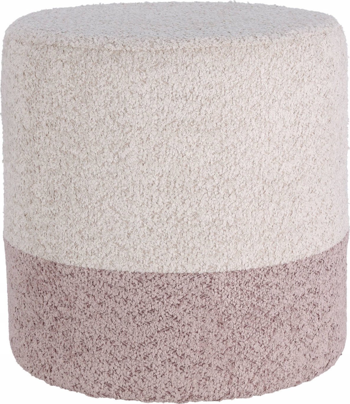 Home Styling Collection Pufa okrągła tapicerowana w dwóch kolorach boucle, Ø 35 x 34 cm