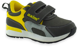 Chłopięce buty na rzep sportowe dziecięce skórzana wkładka Axim 24398 Szare