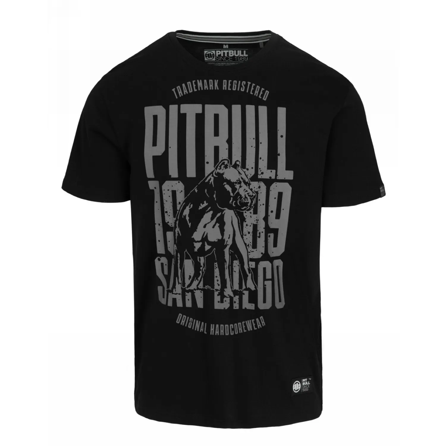 Koszulka PITBULL Middle Weight 170 Basic San Diego Dog '25 - Czarna / Grafitowa  S