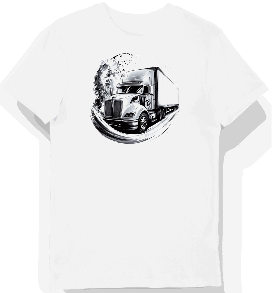 Koszulka męska biała z grafiką klasycznych ciężarówek 5855 3XL