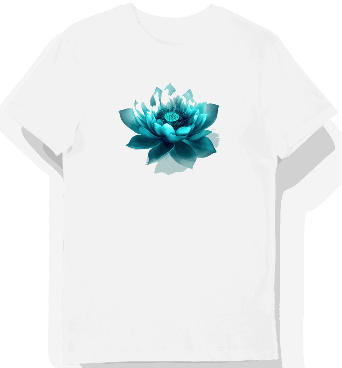Koszulka męska biała z motywem egipskiego kwiatu lotosu XXL