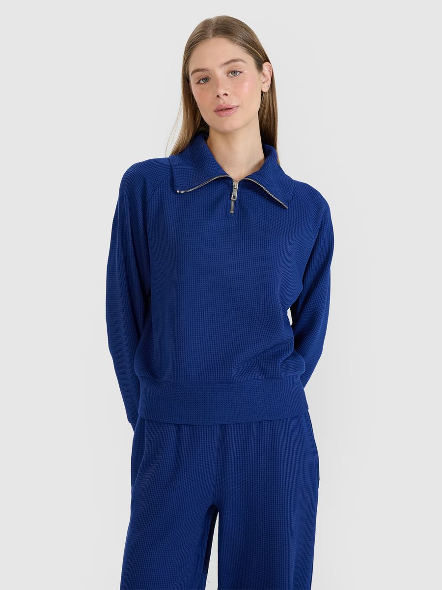 4F Bluza dresowa oversize nierozpinana bez kaptura damska 4FRSS25TSWSF2151-31S Niebieski Roz. M