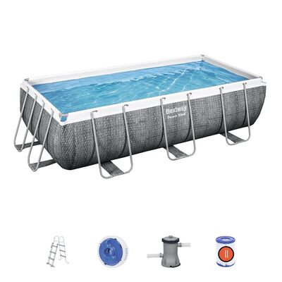 Bestway Basen stelażowy 404 x 201 cm biało-szary
