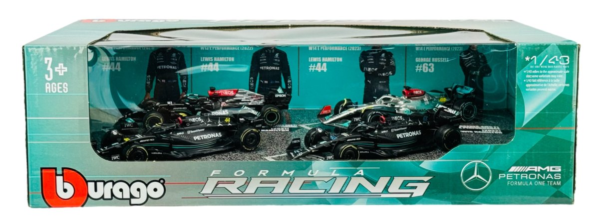 BBURAGO F1 MERCEDES AMG PETRONAS FORMULA ONE TEAM 4-PACK 1:43 38093