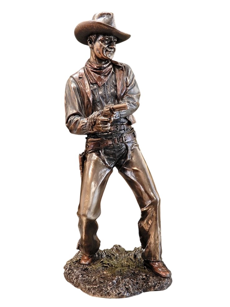 KOWBOJ REWOLWEROWIEC Z KOLTEM PIĘKNA FIGURKA W STYLU JOHN WAYNE