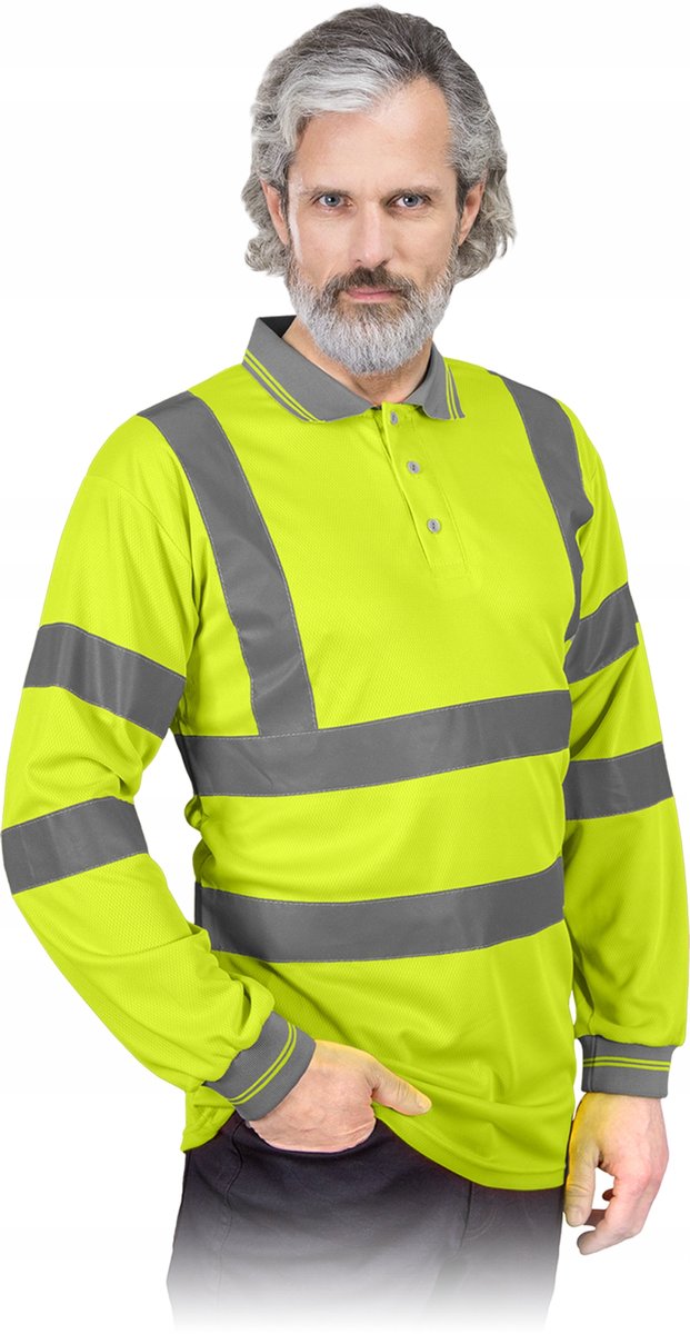 Koszulka ostrzegawcza z długim rękawem POLO-FLUO Y r. XL
