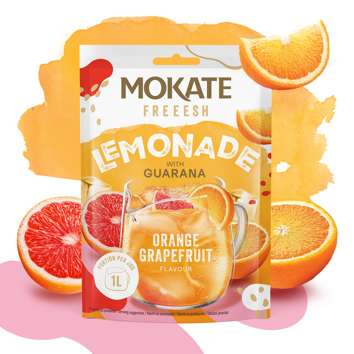 Napój Owocowy Naturalna Lemoniada Mokate Cytrusowa z Guaraną Pomarańcza 40g