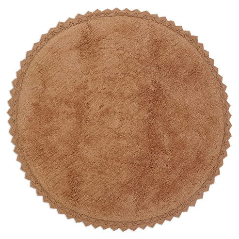 Dywan okrągły toffi z koronką Perla Toffee 110x110