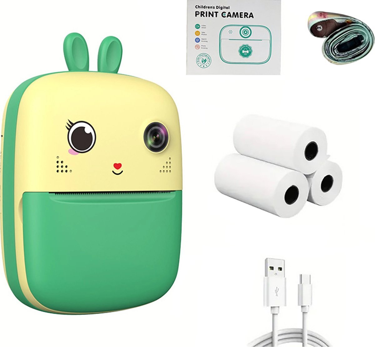 Mini drukarka termiczna z aparatem fotograficznym i kamerą HURC10Z - zielona Mini drukarka termiczna z aparatem fotograficznym i kamerą HURC10Z - zielona