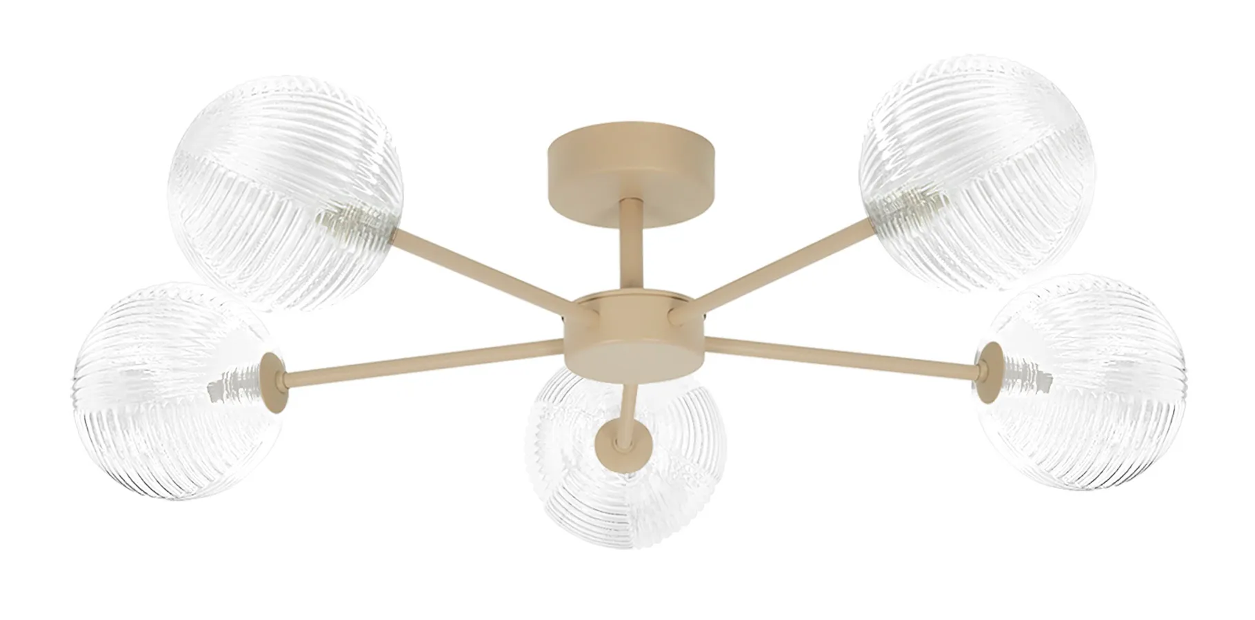 Ryflowana lampa sufitowa transparentna D0-M36