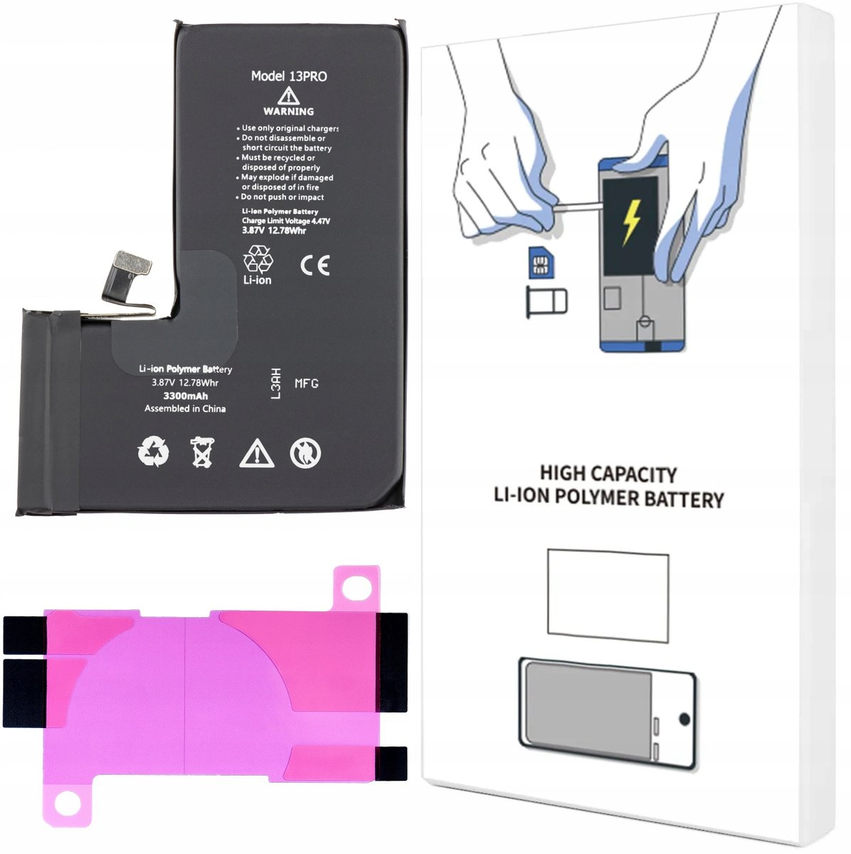 BATERIA DO iPHONE 13 PRO WIĘKSZA POJEMNOŚĆ 3300 mAh ŚWIEŻA KOMPLET