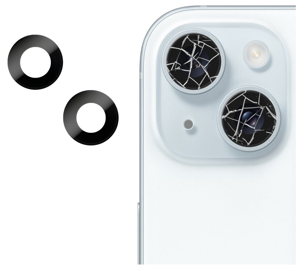 SZYBKA SZKŁO PREMIUM OSŁONA APARATU KLEJ DO IPHONE 15 A3090 A2846