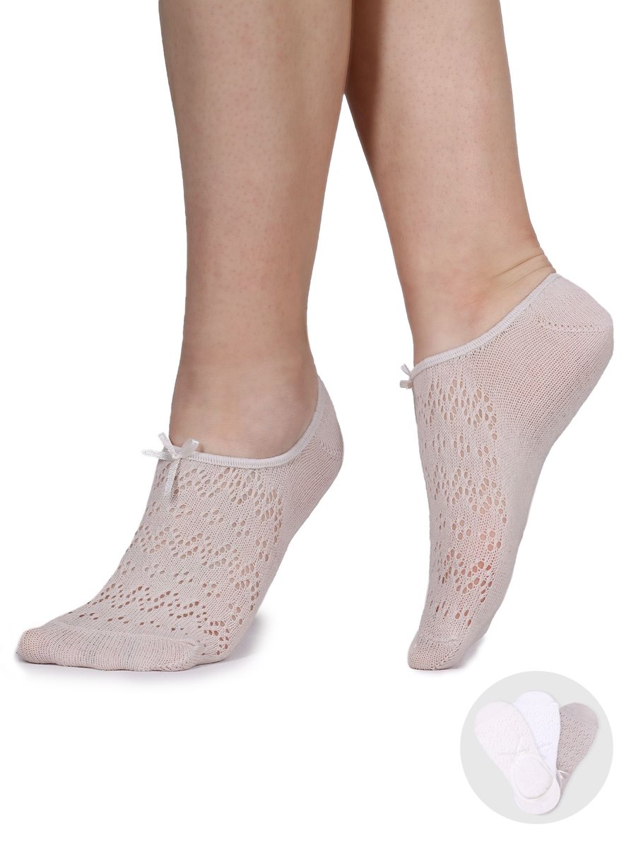 Skarpety stopki dziewczęce bawełniane ażurowe z kokardką 3PAK 31-34 YOCLUB