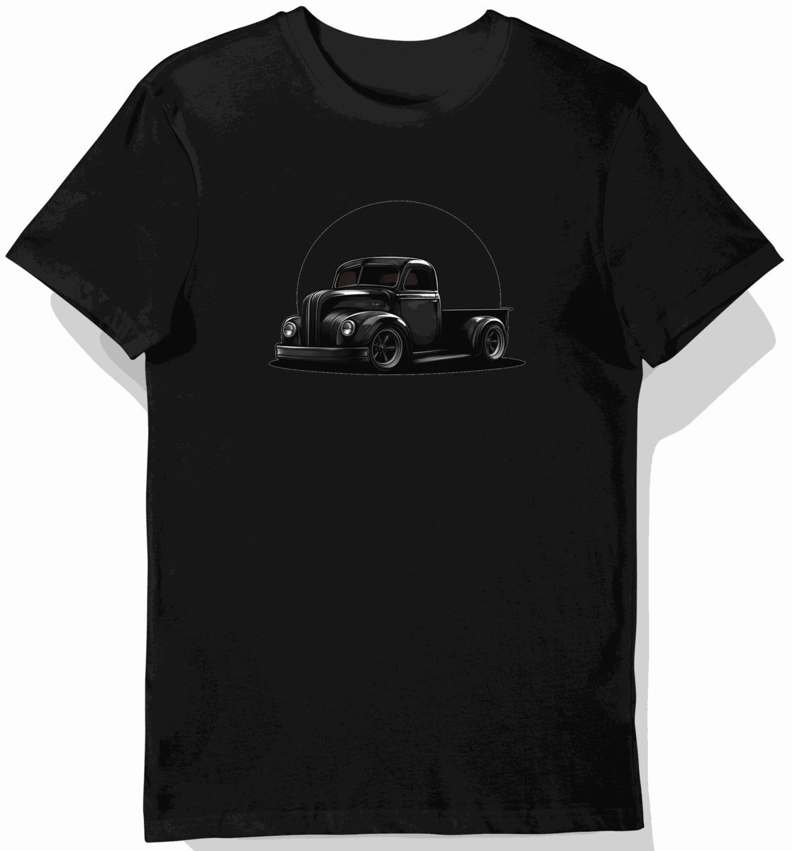 Koszulka męska czarna z motywem klasycznego czarnego trucka 3XL