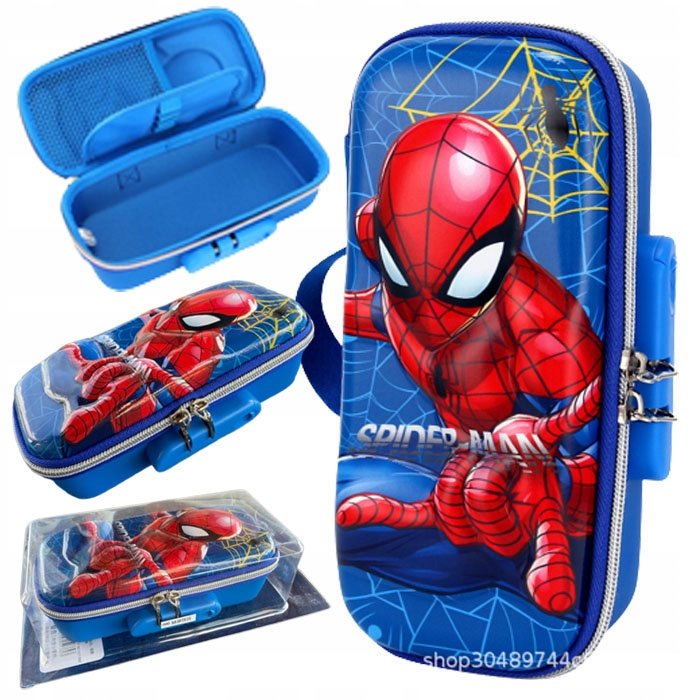 duży PIÓRNIK szkolny SPIDERMAN na hasło szyfr 3D dla chłopca do szkoły