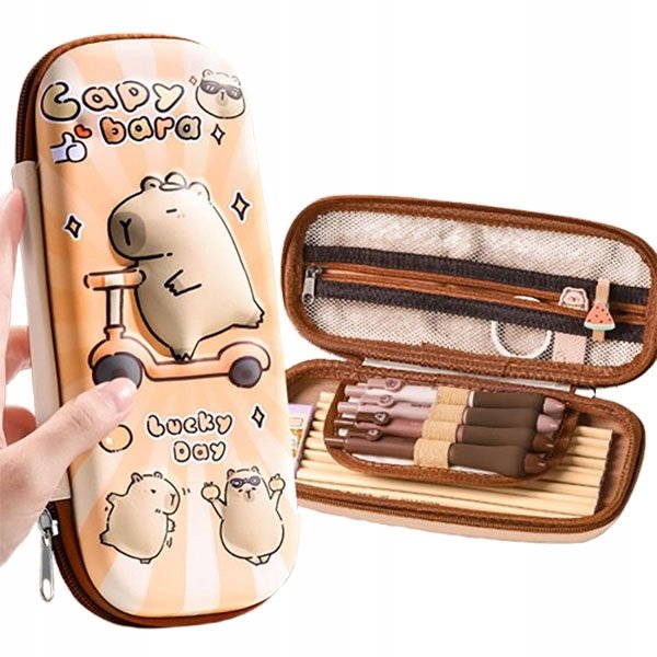 PIÓRNIK dziecięcy szkolny dla dzieci 3D do szkoły KAPIBARA lekki piankowy