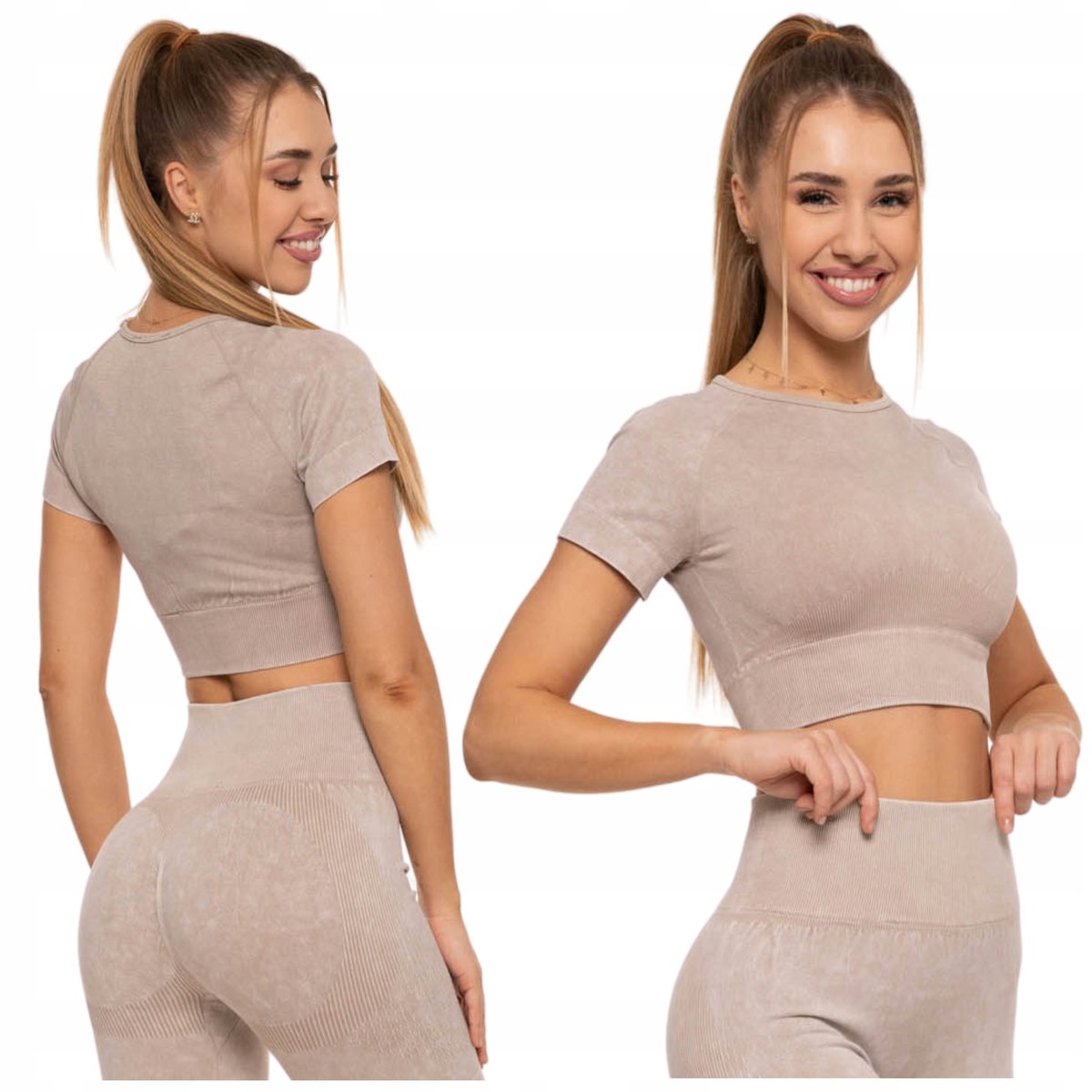 CROP-TOP DAMSKI z Krótkim Rękawem Stylowa Koszulka Sportowa MORAJ S/M