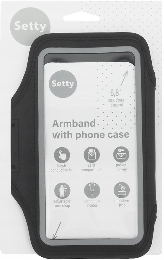 DUŻA OPASKA ETUI NA RAMIĘ DO BIEGANIA NA TELEFON WODOODPORNA ODBLASKOWA