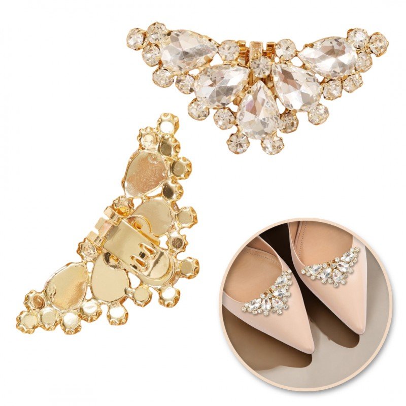 Klipsy do butów z kryształkami, cyrkoniami 2 szt. KDB48