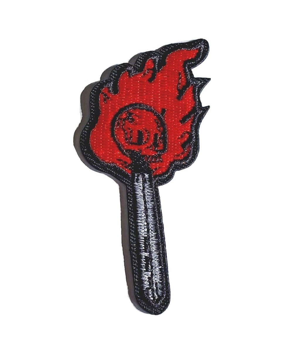 NASZYWKA TERMO HAFTOWANA NAPRASOWANKA PATCH ZAPALONA ZAPAŁKA TRUPIA CZASZKA