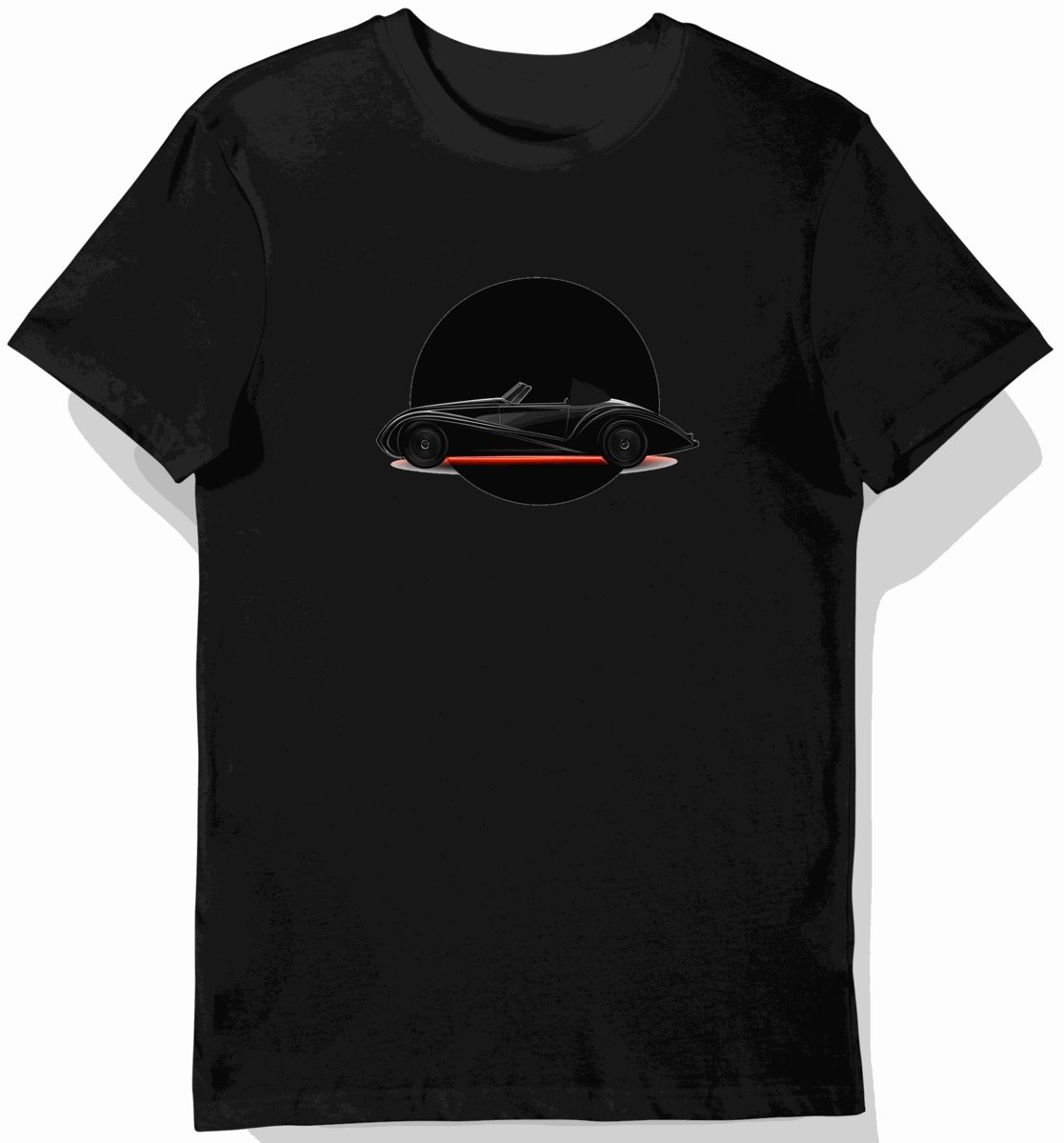 Koszulka męska czarna z motywem klasycznej Alfy S