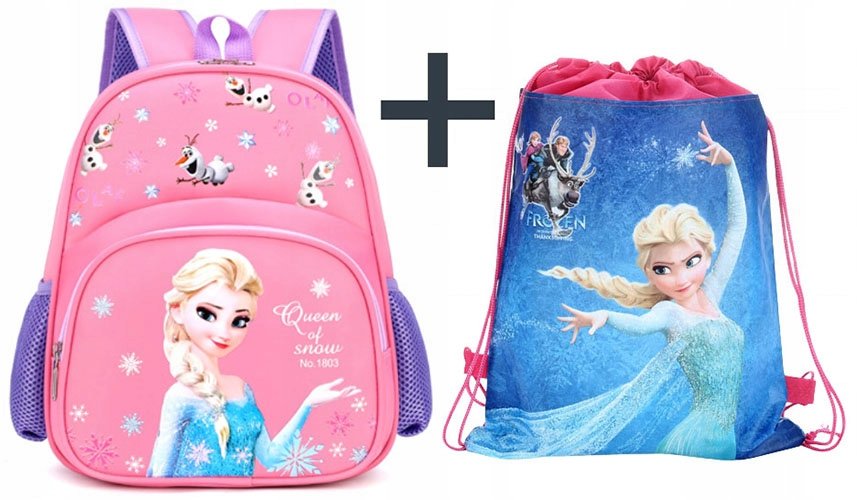 Plecak szkolny FROZEN do szkoły KRAINA LODU dla dziewczynki dzieci + WOREK