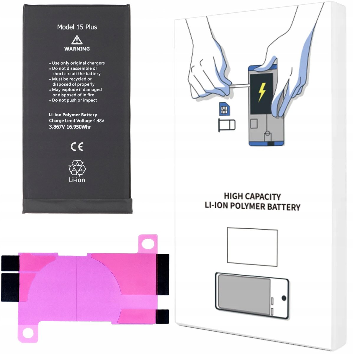 BATERIA DO iPHONE 15 PLUS POJEMNOŚĆ 4383 mAh ŚWIEŻA KOMPLET