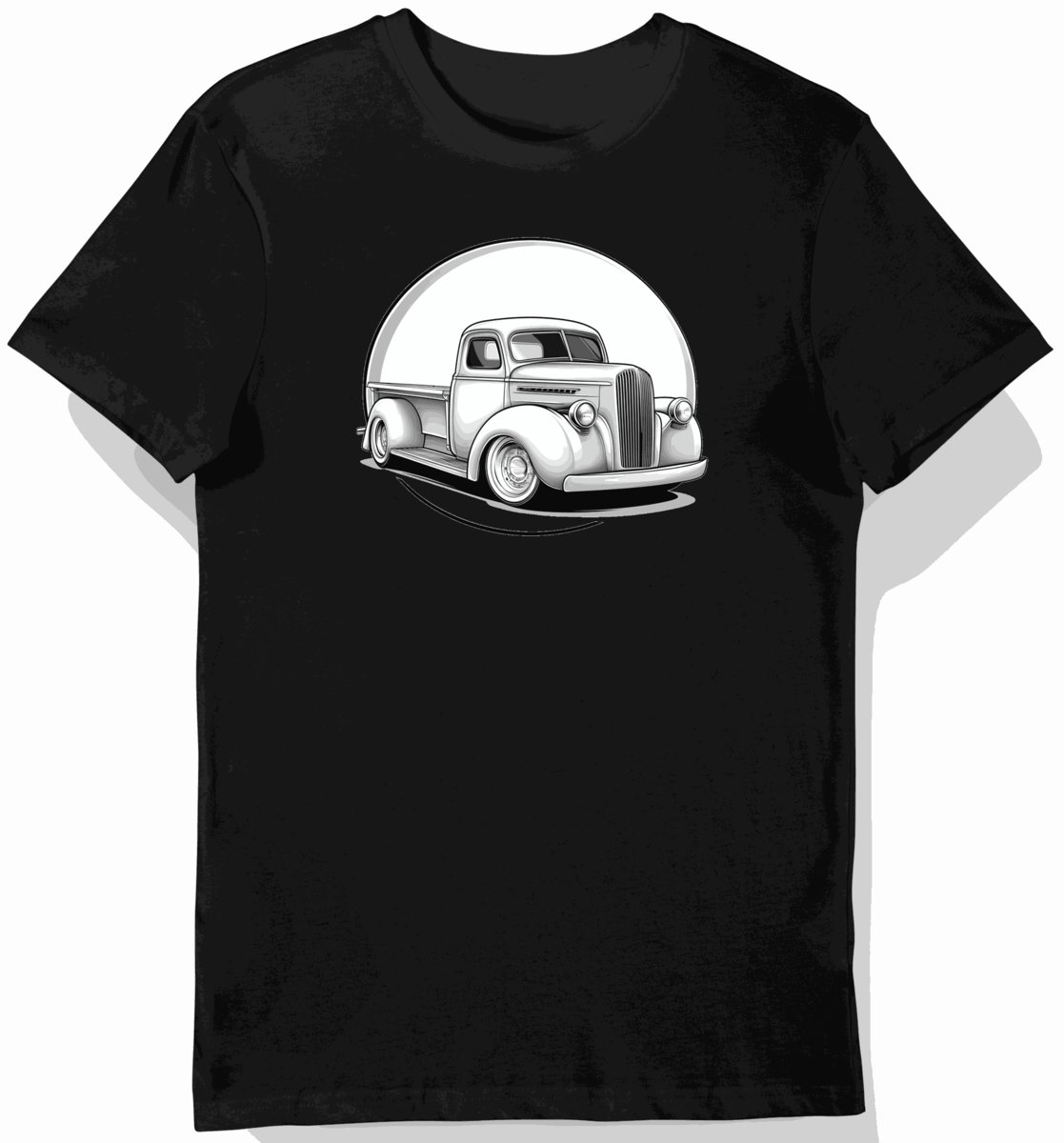 Koszulka męska czarna z motywem klasycznych tirów XL