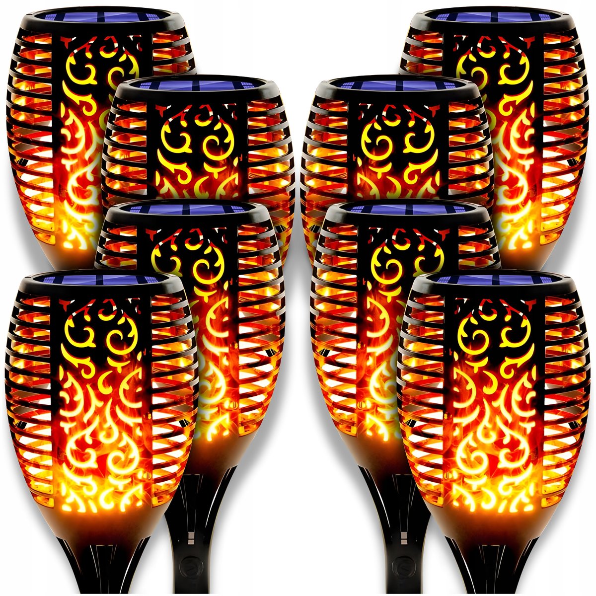 Lampa solarna LED, INTMIX, pochodnia, 8 sztuk