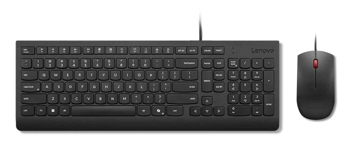 Lenovo Essential Wired Combo (Nordic) klawiatura Dołączona myszka Uniwersalne USB Skandynawia Czarny 4X31R64446