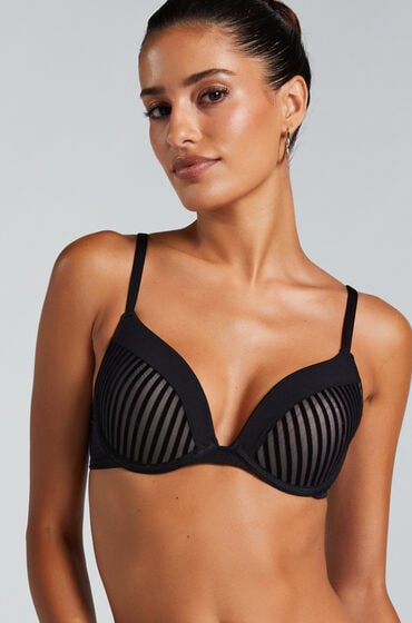 Hunkemöller Usztywniony biustonosz push-up z fiszbinami Pia Czarny