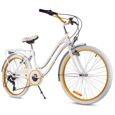 Rower młodzieżowy SUN BABY Heart Bike 24 cale dla dziewczynki Bało-złoty