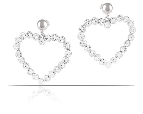 Colibra Kolczyki serca wysadzane kamieniami Preciosa (P15/TGU/93AG)