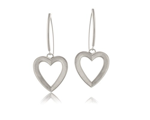 COLIBRA Srebrne Kolczyki posrebrzane serca (P24/LAT/36AG)