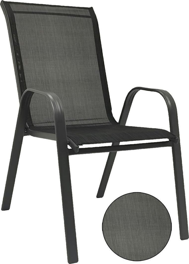 kontrast Krzesło ogrodowe metalowe nowoczesne MAJORKA czarny 55x65x95