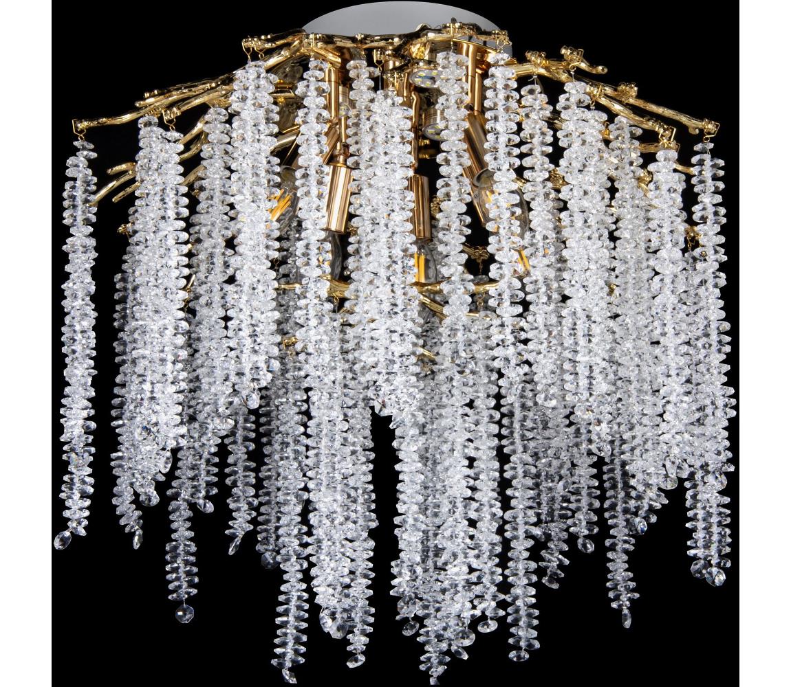 Żyrandol natynkowy 6xE14/60W/230V + 3xLED/3W śr. 54 cm złoty