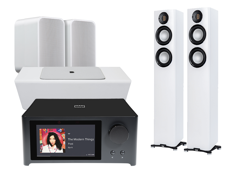 NAD C 700 V2 (czarny) + Carina FS247.4 (biały) + PULSE SUB+ (biały) + PULSE FLEX 2i (biały)