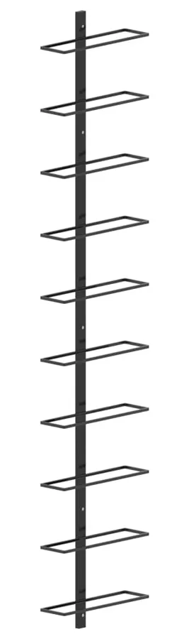 Czarny ścienny uchwyt na 10 butelek A0-F64