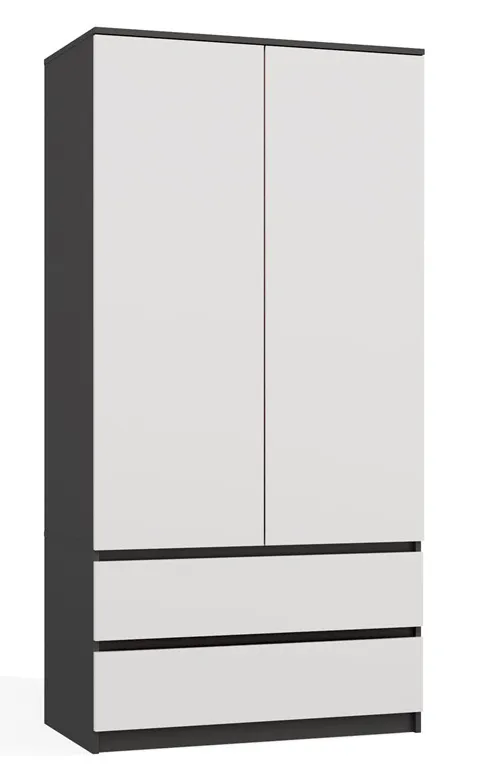 Dwudrzwiowa szafa antracyt + biały K1-E85