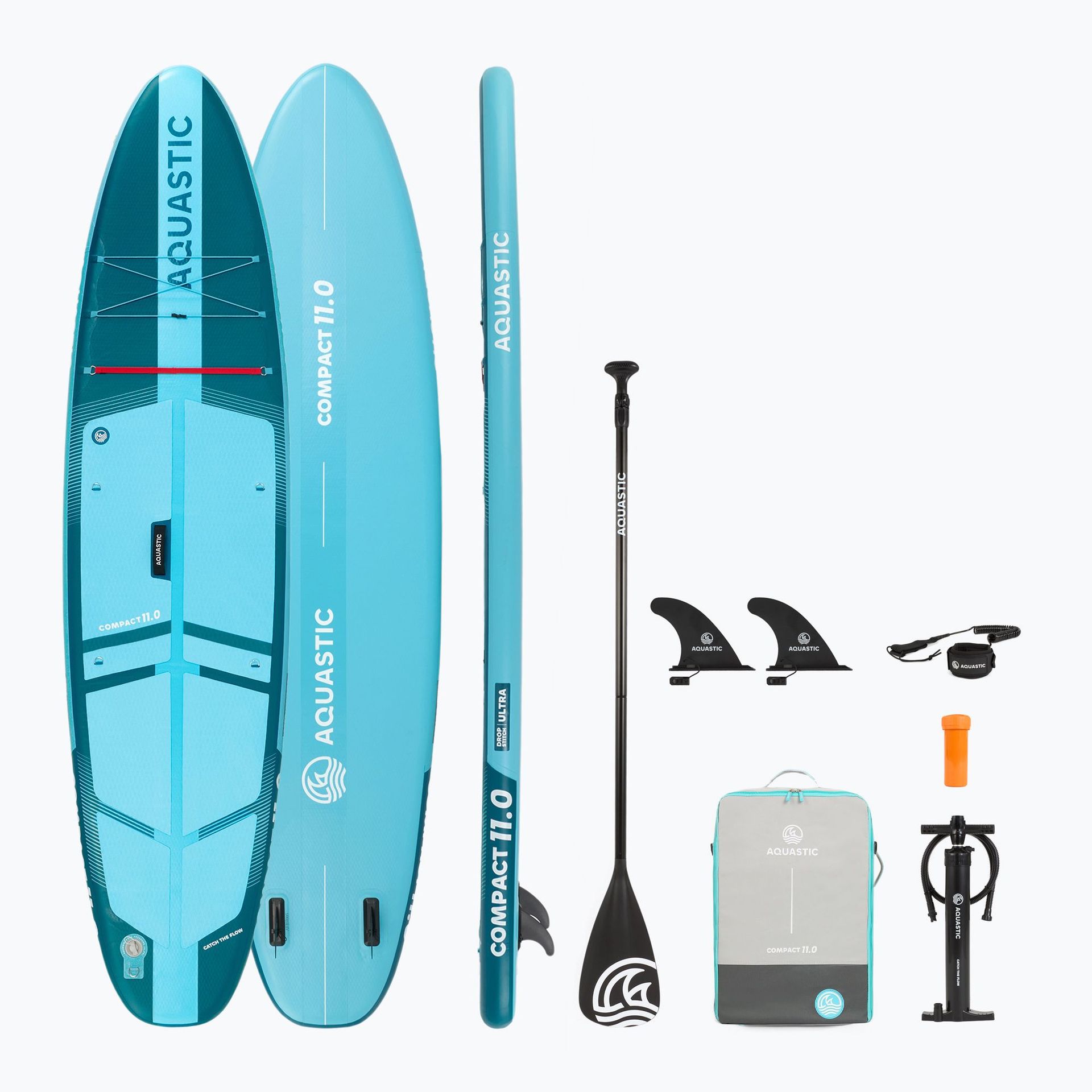 Deska Sup Aquastic Compact 11'0 niebieski 335cm zestaw Wiosło Pompka Plecak