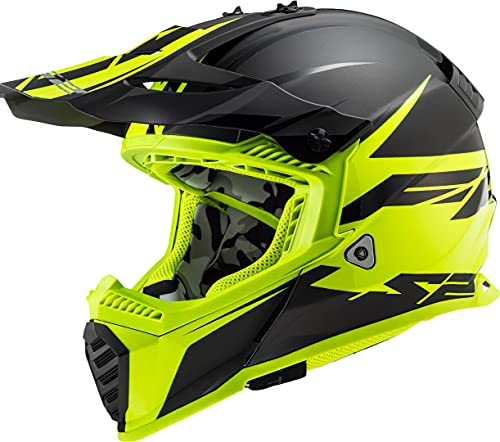 LS2 Kask motocrossowy FAST EVO ROAR czarny matowy żółty L