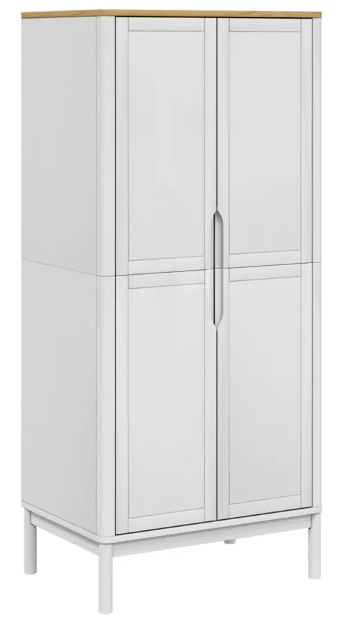 Biała drewniana szafa na ubrania M2-H45