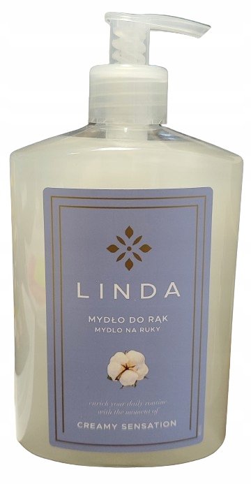 Mydło w płynie Linda kremowe bawełna cotton z pompką do rąk i ciała 0,5 l