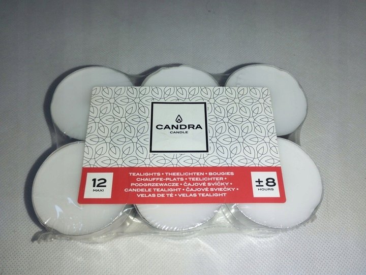 CANDRA Candle tea Light Duże wkłady Podgrzewacze 10h 12 szt