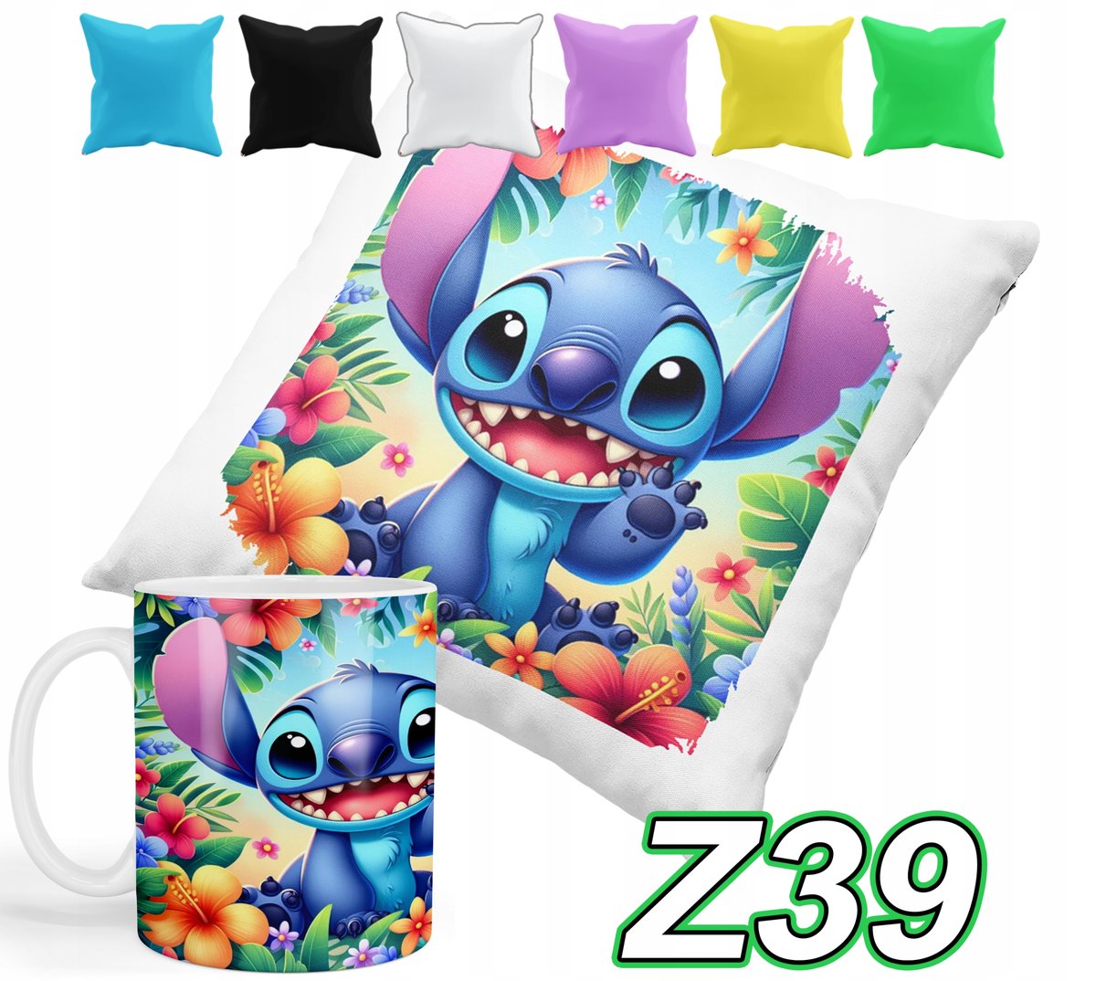 ZESTAW KUBEK + POSZEWKA Z NADRUKIEM LILO&STICZ ANGEL SŁODZIAK + IMIĘ