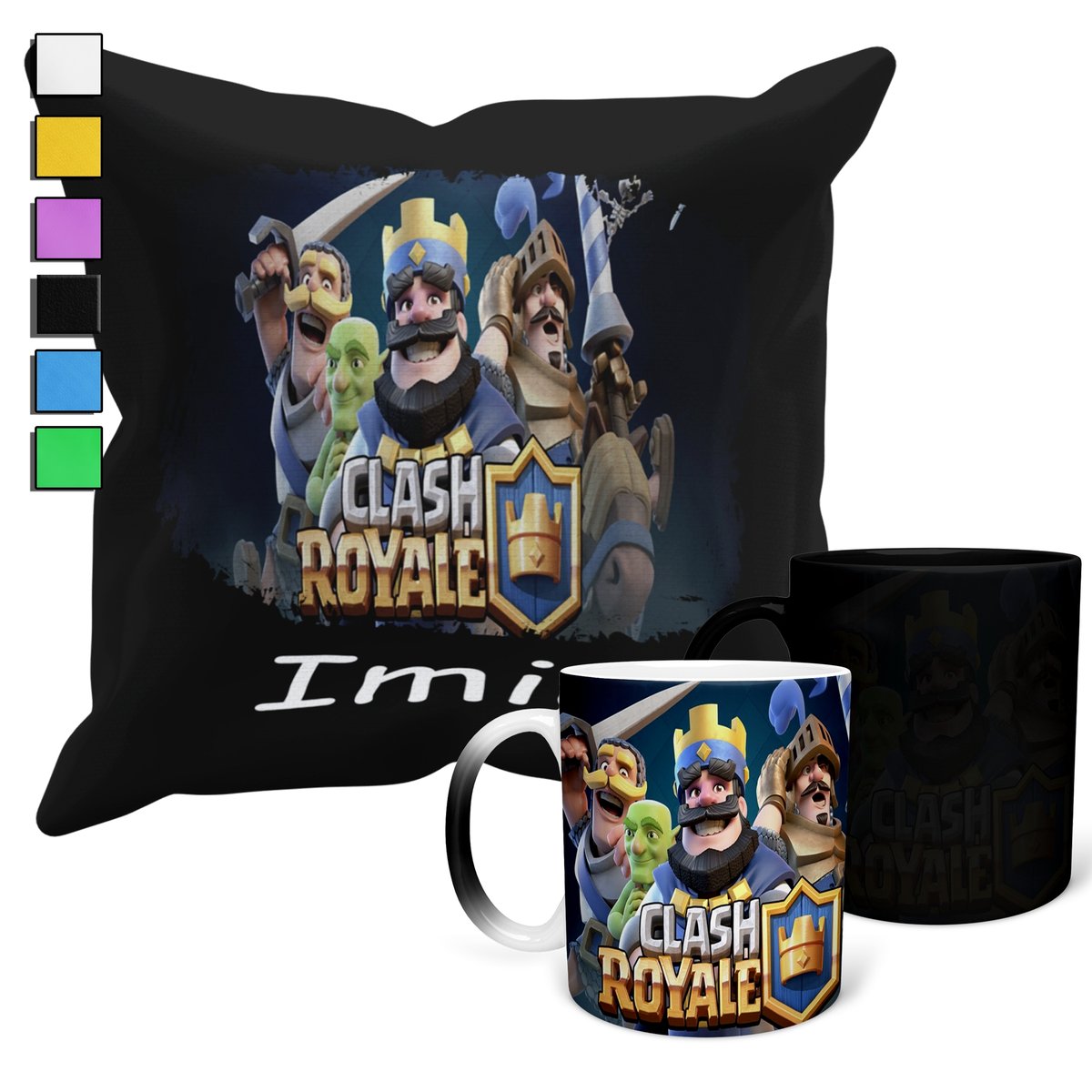 ZESTAW KUBEK MAGICZNY + POSZEWKA Z PODUSZKĄ- KRASZ ROJAL GRY PREZENT + IMIĘ