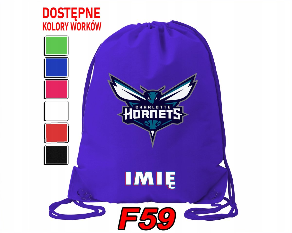 WOREK SZKOLNY NA WF SPORTOWY CHARLOTTE HORNETS NBA - IMIĘ