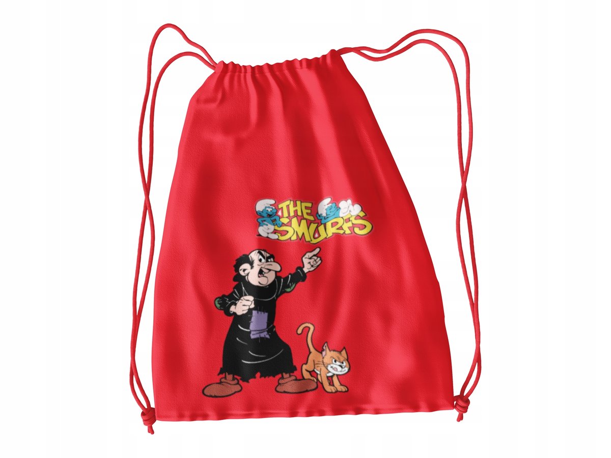 WOREK DO SZKOŁY WF/BUTY SMERFY + IMIĘ