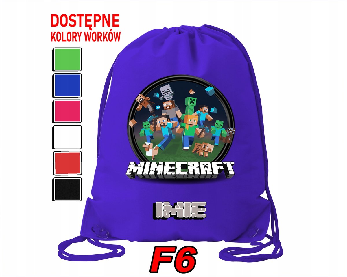 WOREK SZKOLNY NA WF TRENING SPORTOWY Z NADRUKIEM MAINKRAFT - IMIĘ